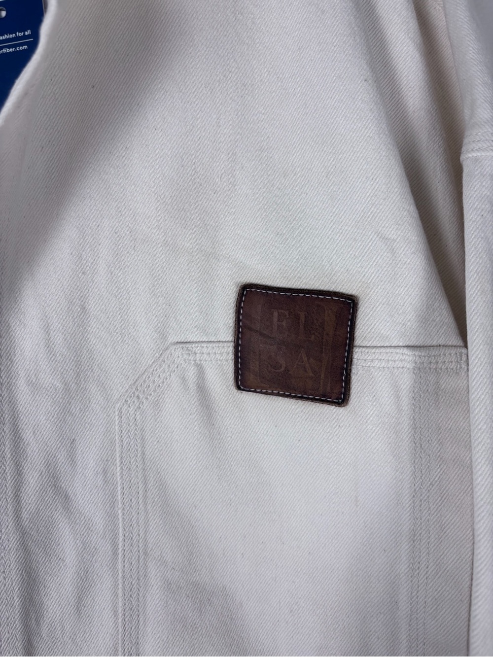 Helsa Ecru Cotton Denim Relaxed Long Sleeve Button Up Overshirt Shacket M/L NWT - Picture 6 of 10